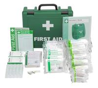 Safety First Aid Group Workplace First Aid Kit (Medium 11-20 Persons) Economy HSE-Compliant with Inspection Tags, Accident Book, Wall Bracket, Extra Plasters