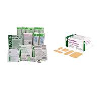 Safety First Aid HSE Kit Refill (1-10 Persons) with HypaPlast Fabric Plasters, Assorted (100) Bundle
