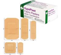 Safety First Aid Hypaplast Breathable Fabric Plasters Assorted Box Of 100 5 Sizes D8010