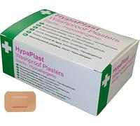 Safety First Aid HypaPlast Pack of 100 Washproof Plasters, 7.2cm x 5cm