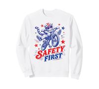 Safety First Cat on Bicycle Fun Summer Bike Funny Graphic Sweatshirt