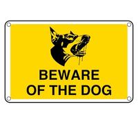 Safety First Display LTD Beware of the dog sign - 1.2mm Rigid plastic for indoor/outdoor usage (300mm x 200mm) Viewing Distance within 7m.