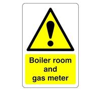 Safety First Display LTD Boiler room and gas metre sign - High tack self-adhesive sticker (150mm x 100mm) Viewing Distance within 3m.