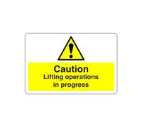 Safety First Display LTD Caution lifting operations sign - 1.2mm Rigid plastic for indoor/outdoor usage (300mm x 200mm) Viewing Distance within 7m.