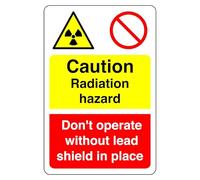 Safety First Display LTD Caution Radiation hazard sign - High tack self-adhesive sticker (150mm x 100mm) Viewing Distance within 3m.