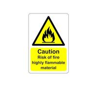 Safety First Display LTD Caution risk of fire flammable sign - 1.2mm Rigid plastic for indoor/outdoor usage (300mm x 200mm) Viewing Distance within 7m.