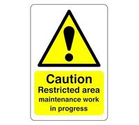 Safety First Display LTD Caution site under maintenance sign - 1.2mm Rigid plastic for indoor/outdoor usage (400mm x 300mm) Viewing Distance within 14m.