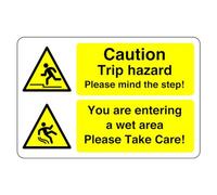 Safety First Display LTD Caution trip hazard please mind the step sign - High tack self-adhesive sticker (200mm x 150mm) Viewing Distance within 5m.