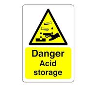 Safety First Display LTD Danger Acid storage sign - Acid, Corrosive, Hazardous, Chemicals, Harmful, Irritant - 1.2mm Rigid plastic for indoor/outdoor usage (300mm x 200mm) Viewing Distance within 7m.
