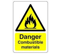 Safety First Display LTD Danger Combustible materials sign - 1.2mm Rigid plastic for indoor/outdoor usage (150mm x 100mm) Viewing Distance within 3m.