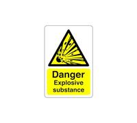Safety First Display LTD Danger explosive substance sign - High tack self-adhesive sticker (150mm x 100mm) Viewing Distance within 3m.