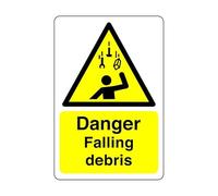 Safety First Display LTD Danger falling debris sign - 1.2mm Rigid plastic for indoor/outdoor usage (200mm x 150mm) Viewing Distance within 5m.