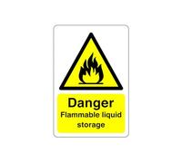 Safety First Display LTD Danger Flammable liquid storage sign - High tack self-adhesive sticker (300mm x 200mm) Viewing Distance within 7m.