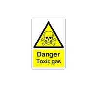 Safety First Display LTD Danger toxic gas sign - High tack self-adhesive sticker (300mm x 200mm) Viewing Distance within 7m.