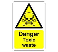 Safety First Display LTD Danger toxic waste sign - High tack self-adhesive sticker (200mm x 150mm) Viewing Distance within 5m.
