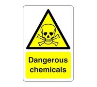 Safety First Display LTD Dangerous chemicals sign - Corrosive, Hazardous, Chemicals, Harmful, Irritant - High tack self-adhesive sticker (150mm x 100mm) Viewing Distance within 3m.