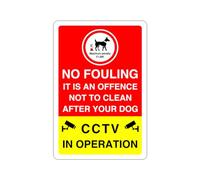 Safety First Display LTD No fouling it is an offence not to clean after your dog sign - High tack self-adhesive sticker (200mm x 150mm) Viewing Distance within 5m.