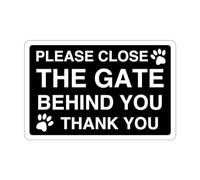 Safety First Display LTD Please close the gate dog sign - High tack self-adhesive sticker (150mm x 100mm) Viewing Distance within 3m.