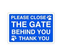 Safety First Display LTD Please close the gate dog sign - High tack self-adhesive sticker (200mm x 150mm) Viewing Distance within 5m.