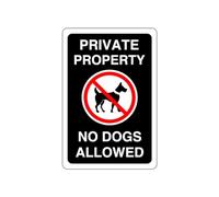 Safety First Display LTD Private property no dogs allowed - 1.2mm Rigid plastic for indoor/outdoor usage (200mm x 150mm) Viewing Distance within 5m.
