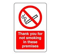 Safety First Display LTD Thank you for not smoking in this premises sign - High tack self-adhesive sticker (150mm x 100mm) Viewing Distance within 3m.