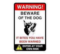Safety First Display LTD Warning beware of the dog enter at own risk - 1.2mm Rigid plastic for indoor/outdoor usage (300mm x 200mm) Viewing Distance within 7m.