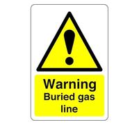Safety First Display LTD Warning buried gas line sign - 1.2mm Rigid plastic for indoor/outdoor usage (600mm x 400mm) Viewing Distance within 20m.