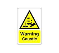 Safety First Display LTD Warning Caustic sign - High tack self-adhesive sticker (300mm x 200mm) Viewing Distance within 7m.