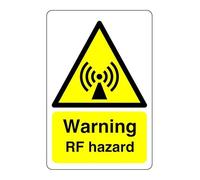 Safety First Display LTD Warning RF hazard sign - 1.2mm Rigid plastic for indoor/outdoor usage (200mm x 150mm) Viewing Distance within 5m.