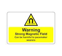 Safety First Display LTD Warning strong magnetic field can be harmful to pacemaker sign - 1.2mm Rigid plastic for indoor/outdoor usage (300mm x 200mm) Viewing Distance within 7m.