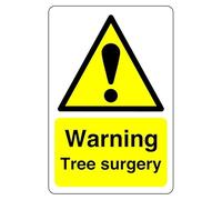 Safety First Display LTD Warning tree surgery sign - High tack self-adhesive sticker (200mm x 150mm) Viewing Distance within 5m.
