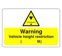Safety First Display LTD Warning Vehicle height restriction sign - 1.2mm Rigid plastic for indoor/outdoor usage (200mm x 150mm) Viewing Distance within 5m.