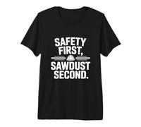 Safety First Sawdust Second Woodworking Humor Maker Apparel Premium T-Shirt