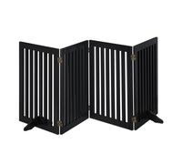 Relaxdays Tall Safety Gate for Kids & Pets, with Feet and Floor Protectors, Free-Standing Barrier, 70 x 205 cm, Black, Fibreboard