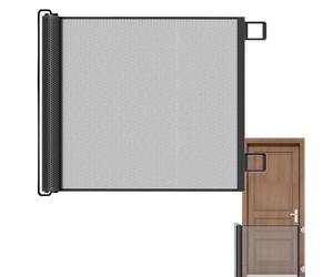 Safety Gate Doors for Children - Automatic Retractable Safety Gates Without Drilling | Double Locking Netting for Dogs and Cats | Flexible Barrier Solution for Stairs, Passes