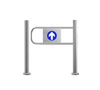 Safety Gate for Supermarkets - Spring-Loaded Stainless Steel Swing Gate - Push-to-Open Aisle Entrance/Exit Barrier - 28in (70cm) Safety Solution for Factories & Retail Stores