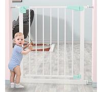 Safety Gate Pressure Fit Metal Safety Pet Gate with Extensions Automatic Closing Stair Gate Protective Fence for The House, Doorway, Stairs/195-202Cm