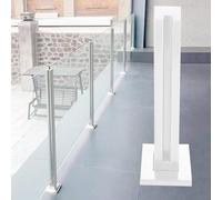 Safety Glass Balustrade Panels System - Square Railing Post with Clamp for Deck and Stairs, Vertical Support Column for Indoor and Outdoor Use