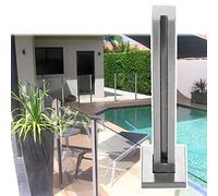 Safety Glass Railing System Post,304 Stainless Steel Clamp,Square Pool Fence Pole/Glass Guardrail Kit,85 to 110 cm High(End Post,95cm/37.4")