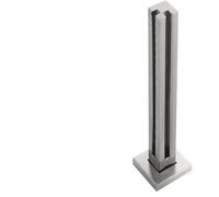 Safety Glass Railing System Post,304 Stainless Steel Clamp,Square Pool Fence Pole/Glass Guardrail Kit,85 to 110 cm High(Corner Post,100cm/39.4")