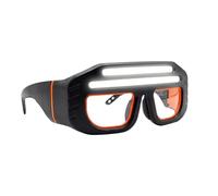 Safety Glasses - LED Headlamp for Work | Rechargeable Adjustable Design with Motion Sensor & Hands Free Illumination for Construction, Industrial Tasks, Woodworking and Metalworking Projects