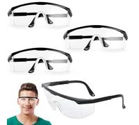 Safety Goggles 4 Pack Adjustable Arms Anti-Fog Scratch-Resistant Protective Eyewear Lightweight Clear Lens Safety Glasses for DIY, Home Maintenance, School Science, Shooting, Sports, Worksho