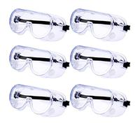 Safety Goggles, 6 Pack Protective Goggles for Adults, Clear Anti-Fog Safety Glasses, Wrap Around Eye Protection for Industrial Work, Lab, Woodworking, Medical and Outdoor Activities, 7.5*15.6*6cm