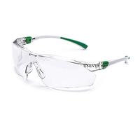 Safety Goggles with Clear Glass, White/Green