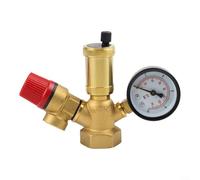 Safety Group Valve 1 Inch Threaded for Boiler Systems with Brass Construction, 3 Bar Relief Valve and Manometer Gauge 0 10 Bar