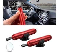Safety Hammer & Seat Belt Cutter, 2PCS Window Breaker Seatbelt Cutter with Test Glass, Portable Car Safety Hammer 2-in-1 Emergency Kit Car Escape Tool (red)