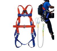 Safety Harness - 200cm 5 Point Full Body Roofing Harness With Adjustable Shoulder Straps, Flexible Lanyard Rope Equipment | Climbing Gear | Roof Arborist Hunting Seguridad Protection