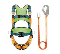 Safety Harness for Construction,5 Point Climbing Harness Men - Rock Climbing Gear with Shock Absorbing Lanyard for Tree Work Roofing Mountaineering Rescuing Work