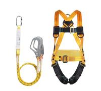 Safety Harness Kits with Lanyard, Full Body Fall Arrest Protection Harness | Comes with 2 Big Buckles and 2 2m Lanyards, Load-Bearing 100KG, for Aerial Work, Men, Approved EN361, EN354 and EN355