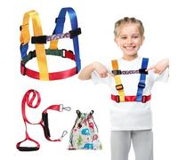 Safety Harness Leash for Older Children (6-12 yrs), Big Kids Walking Harness with Quick Grab Handle, Adjustable Tether for Autism, Special Needs, ADHD ASD Child Colorful Strap with Autism Awareness